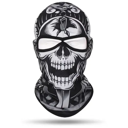 2 Holes Skull Balaclava Outdoor Motorcycle Riding Face Mask Windproof Caps Rider Head Cover Ski Masks MTB Bicycle Headgear - Image 5
