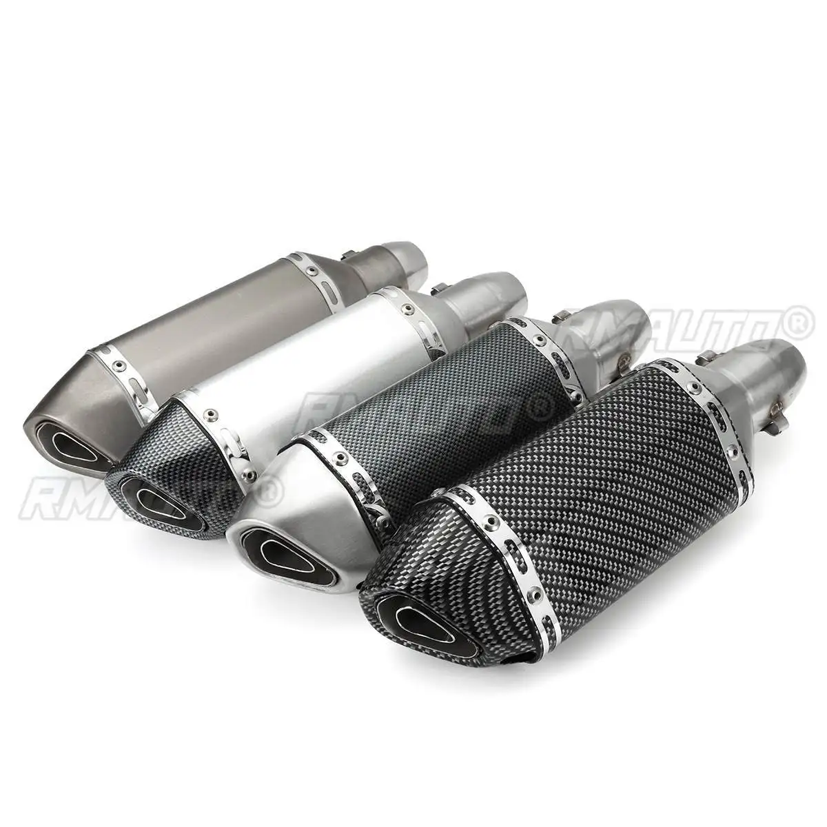 Tubo silenciador de escape para motocicleta, 310mm, ATV, punta de escape cuádruple para FZ6 CBR250 CB600 MT07 YZF FZ400 Z750 TMAX530