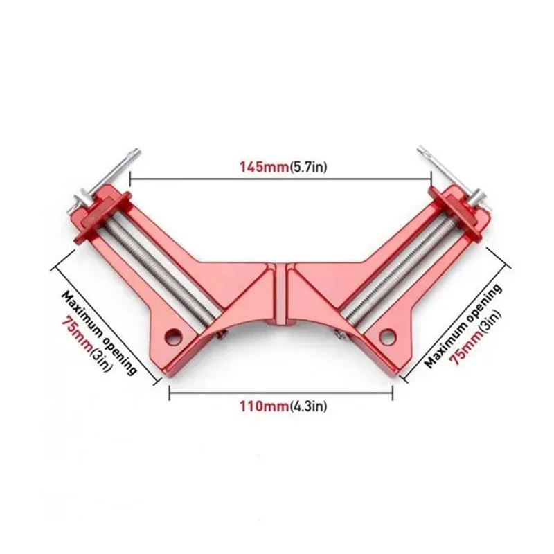 1/2/4 szt. Ze stopu aluminium przenośne 90 ° akwarium prawe zacisk kątowy ramka na zdjęcia zacisk narożny zestaw do obróbki drewna narzędzia DIY