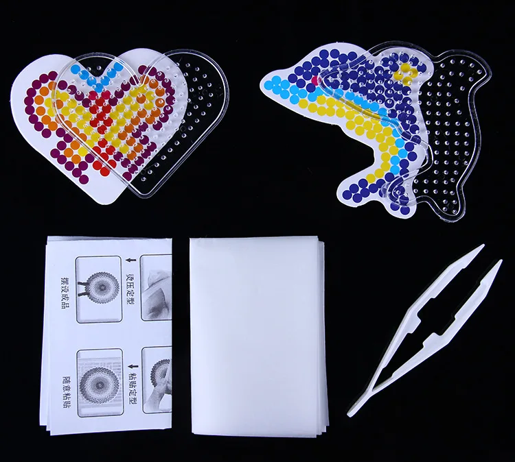 ลูกปัด5มม. 500ชิ้นลูกปัดเหล็กปริศนาศิลปะพิกเซลสำหรับเด็กลูกปัด Hama ชุดลูกปัดรีดของเล่นของขวัญแฮนด์เมดแบบทำมือ