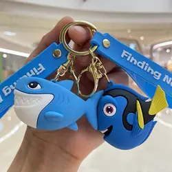 Disney Keychain Cartoon Toy Finding Nemo Dory Nemo Double Sided Keyring Kawaii Animal Pendant Accessories Fashjion Decoration