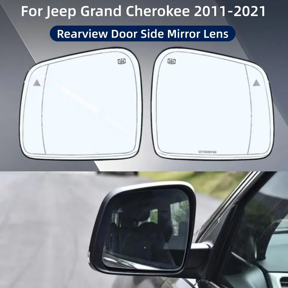 

For Jeep Grand Cherokee 2011-2021 Car Rearview Door Side Mirror Lens Glass With Blind Spots Heated 68082635AB 68082638AB