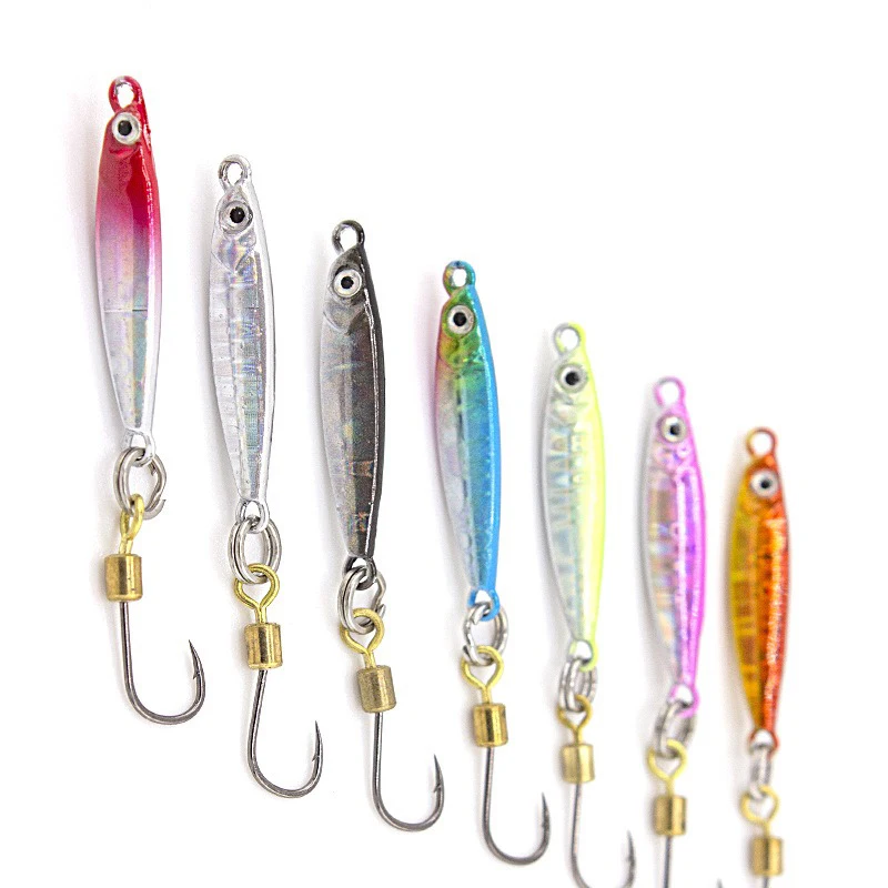 Mini Metal Jig Fishing Lure Laser Reflective Micro Spoon Bait With Single Hook Small Metal Minnow Lure 1.5g 3.8g 5.5g