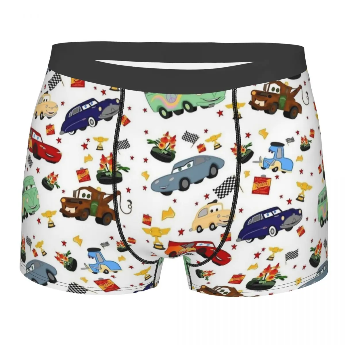 Men Life Is A Highway Lightning McQueen Long Underwear Cars Novelty Boxer Briefs Shorts Panties Male Breathable Underpants S-XXL