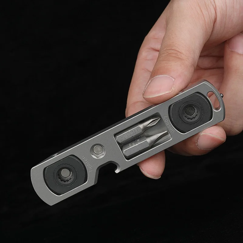 Multifunctional Bottle Opener Hexagon Wrench Titanium Alloy Crowbar Phillips Screwdriver Straight Screwdriver Window Breaker