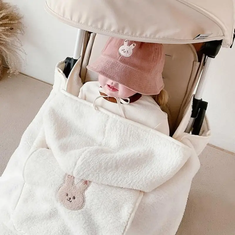 

E06F Stylish Baby Stroller Windproof Blanket Warm & Fashionable Newborn Pushchair Shawl Comfortable Secure Baby Carriers Wrap