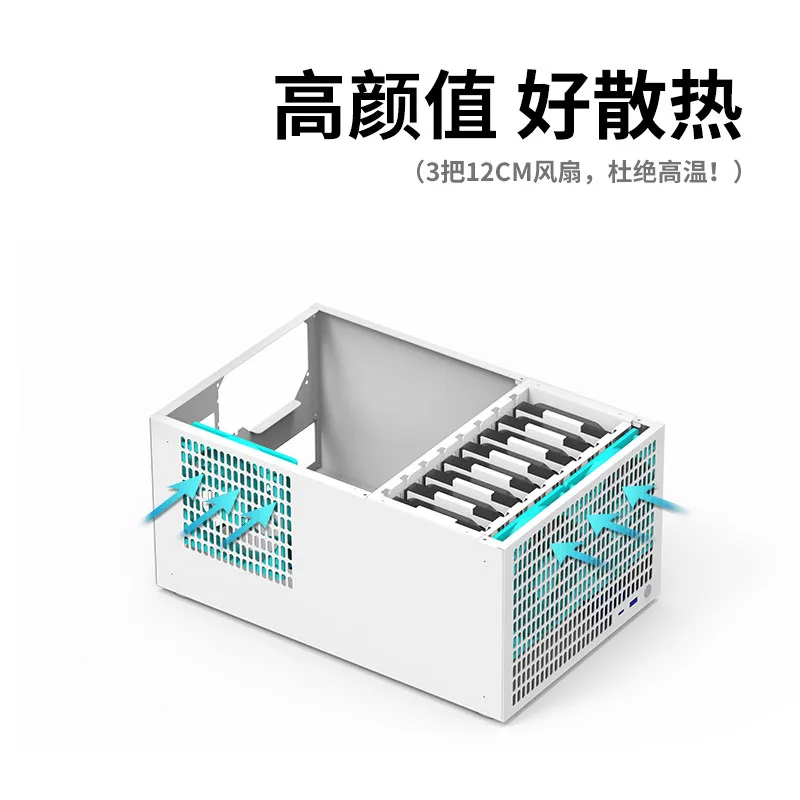 B10 10-bay NAS Case with ATX Large Power Supply - view 3