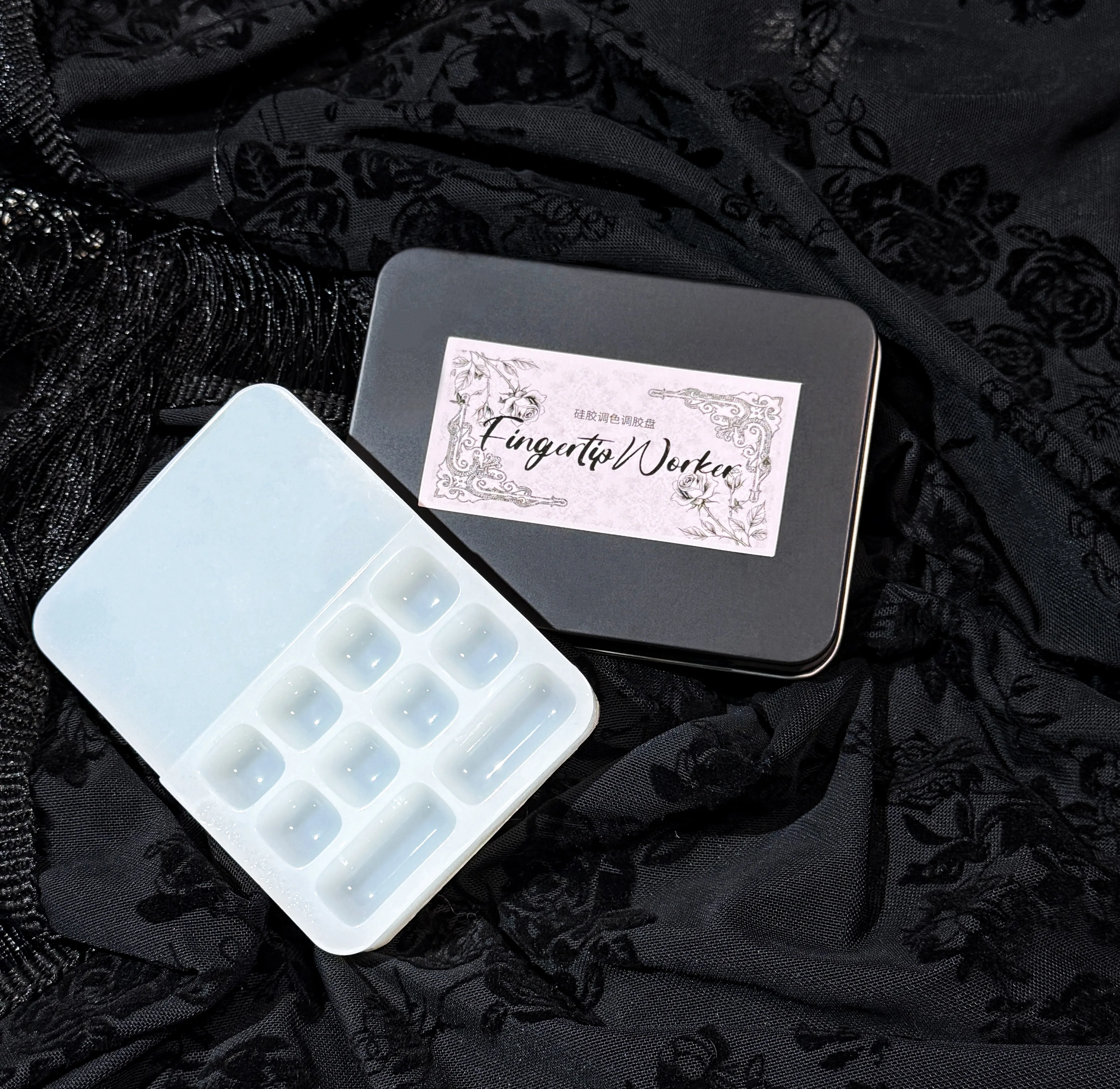 

10 Color Palette Silicone Palette DIY nail art tools Color retention property Color grading Manicuring Display Showing Mix Draw