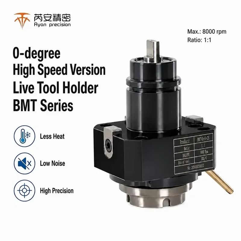 BMT55 Axial High Speed Live Tool Holder Low Vibration High Rigidity for MAZAK CNC Lathe Precision Metal Processing
