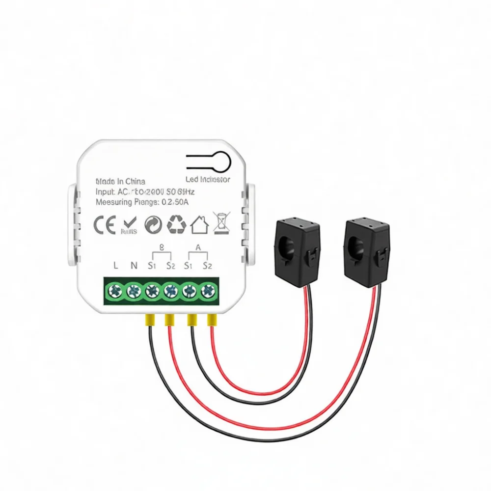 Tuya WiFi Energy Consumption Meter Smart Home Power Monitor Two Way Electric Device Clamp CT Sensor AC 110V 240V Data Reader