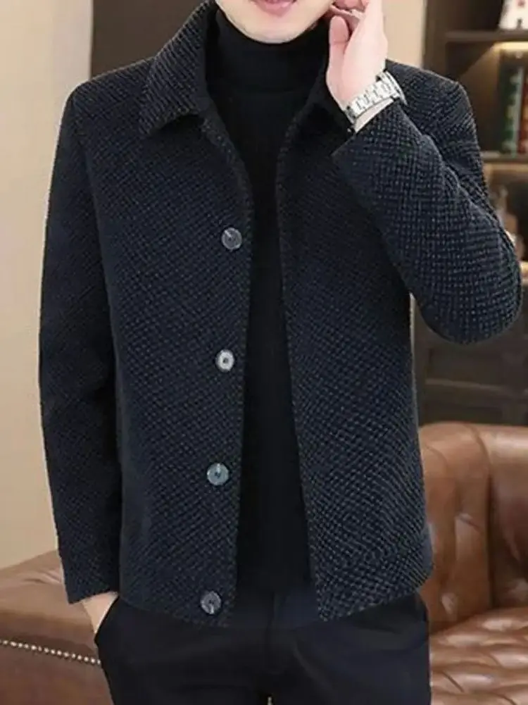 

Thiened Flip Collar ort Jaet Мужская верхняя одежда из полиэстера Свободный крой Long Sve Autumn Jaet Китайский бренд