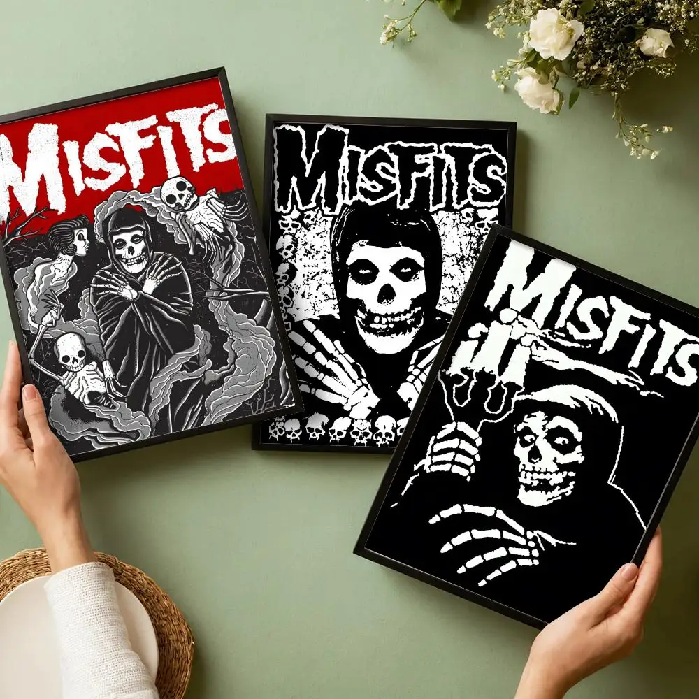 Rock band M-Misfits Poster Decorative Wall Art Stickers Mural Photo Print for Home Living Room Hallway Decor
