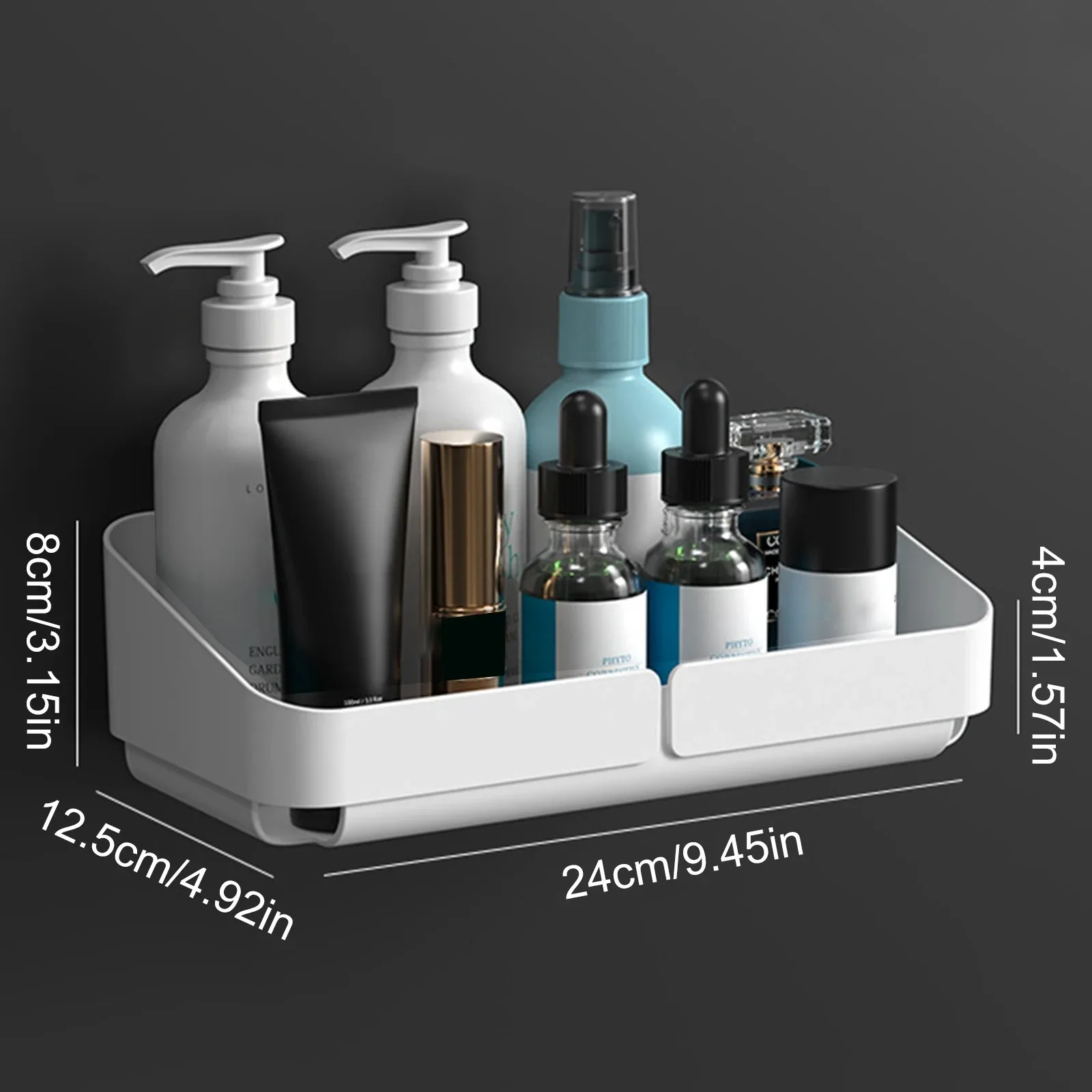 Bathroom Kitchen Convenience Rack Shelf Makeup Storage Organizer Cosmetics Shampoo Rack Shower Shelf Wall Spice No Drilling