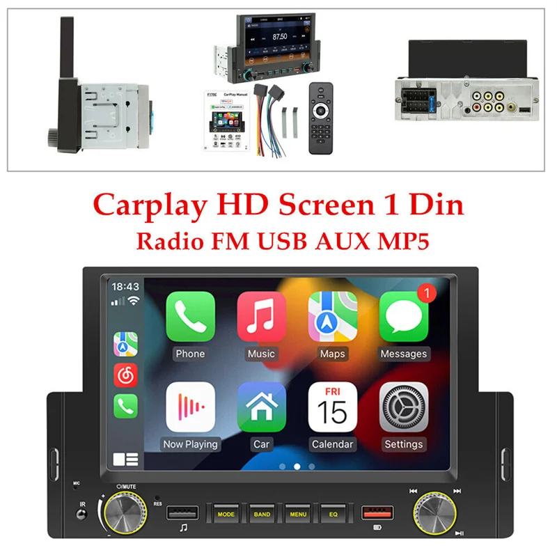 

New 6.2 Inch Carplay MP5 Android Auto Multimedia Player Bluetooth Mirror Link FM Receiver For Volkswagen Nissan Toyota Dropship