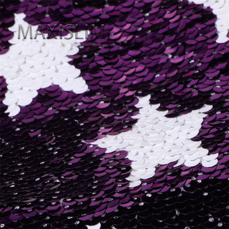 Spot 5MM Pentagram Double-sided Flip Embroidered Satin Sequins Fabric For Accessories Christmas Crafts Bags Dresses Width :125CM