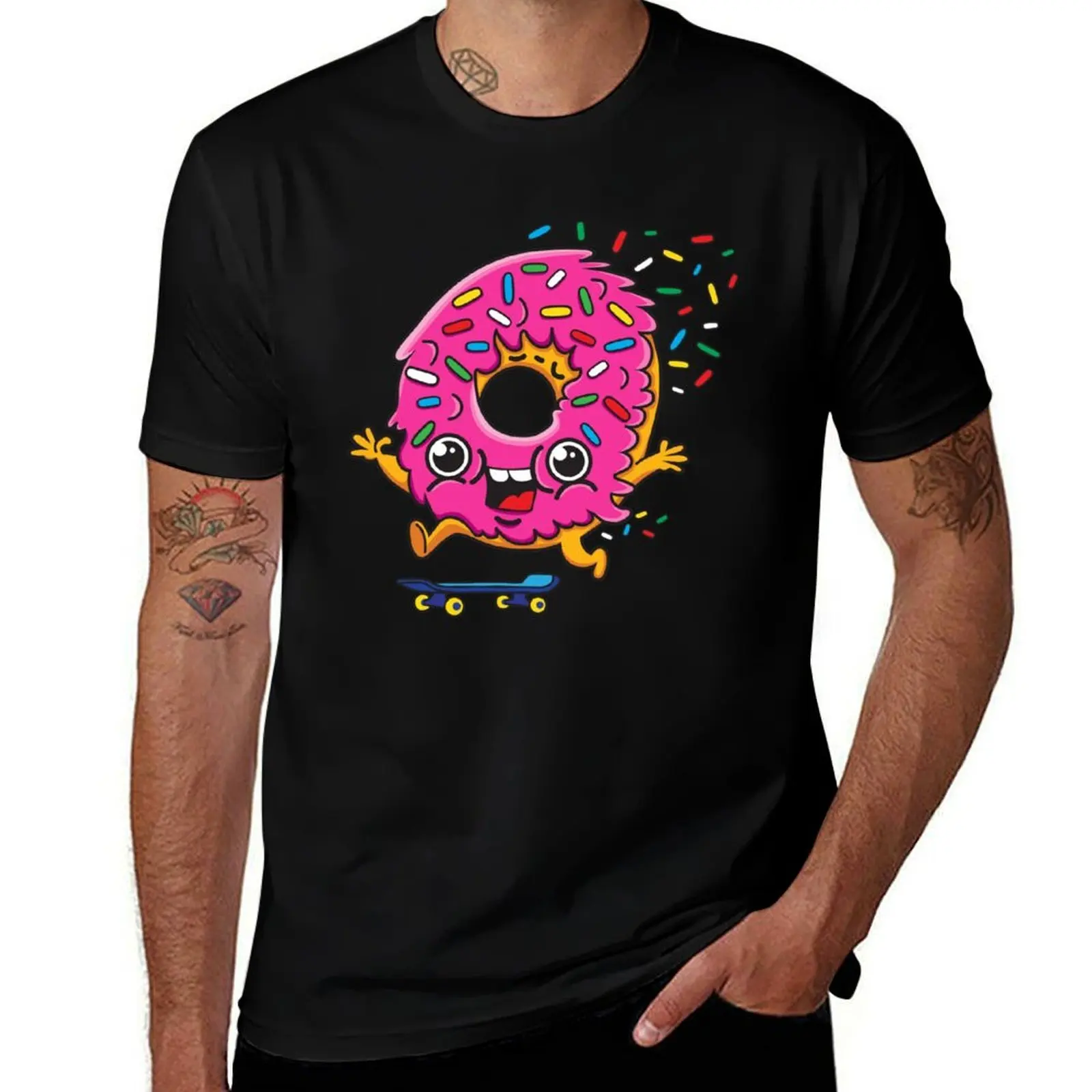 

Skater Donut T-Shirt cotton tshirt 100% graphic t shirts for man T-Shirt