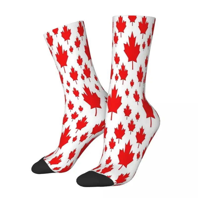 Y2K Canada Maple Leaf Emblem National Flag Socks Male Mens Women Winter Stockings Printed