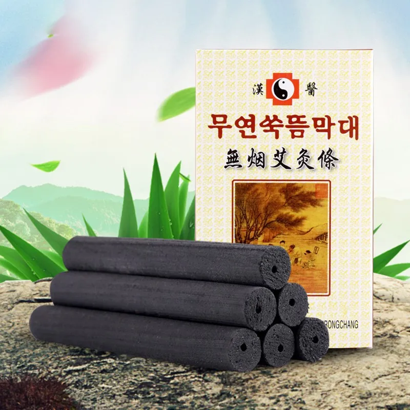 14*115mm Smokeless Moxa Sticks Moxibustion Roll Chinese Medicines Moxas Therapy Acupuncture Massage Warm Uterus Health 5Pcs