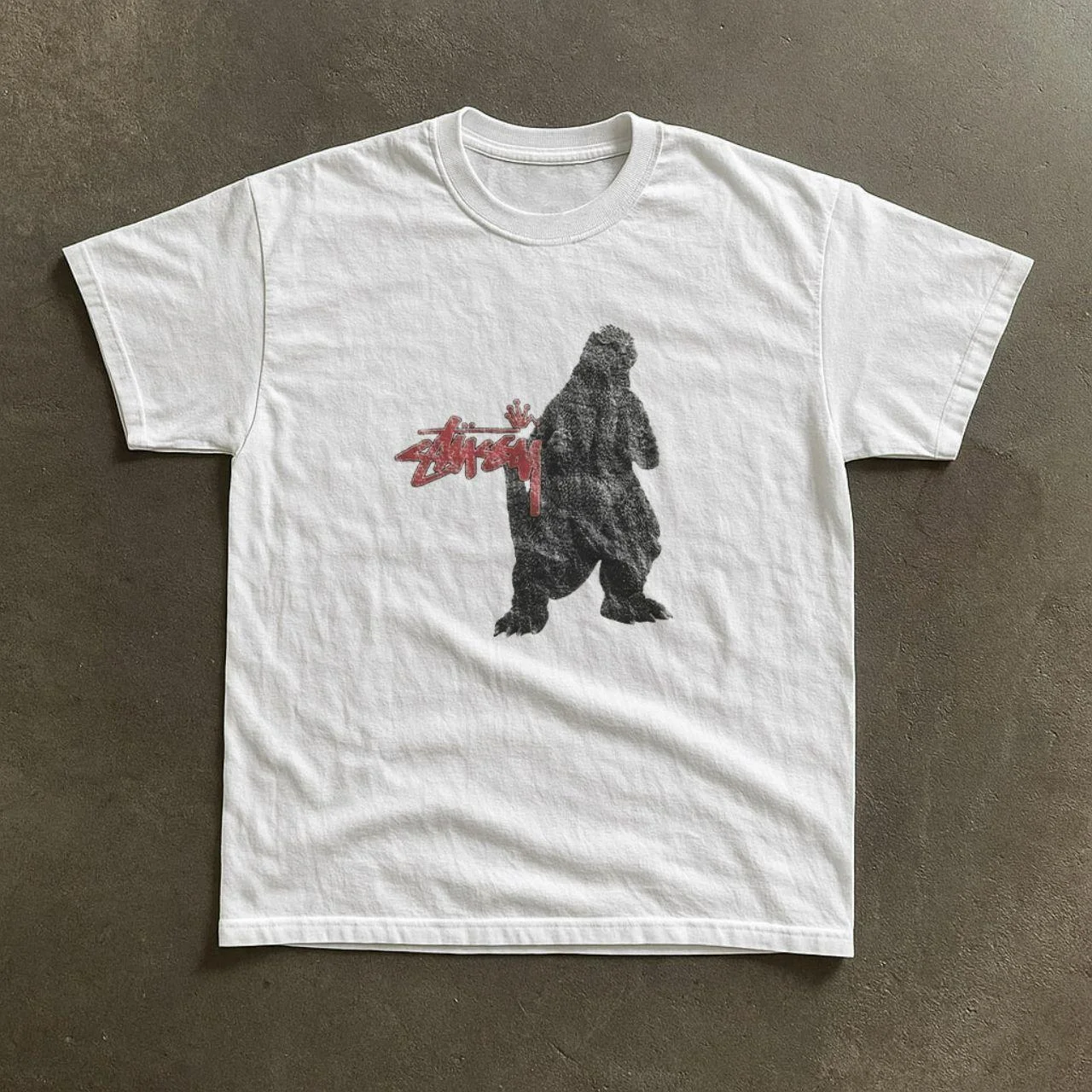 New 2026 American retro cotton short-sleeved T-shirt with Godzilla print, suitable for both men and women, casual street style. - view 3
