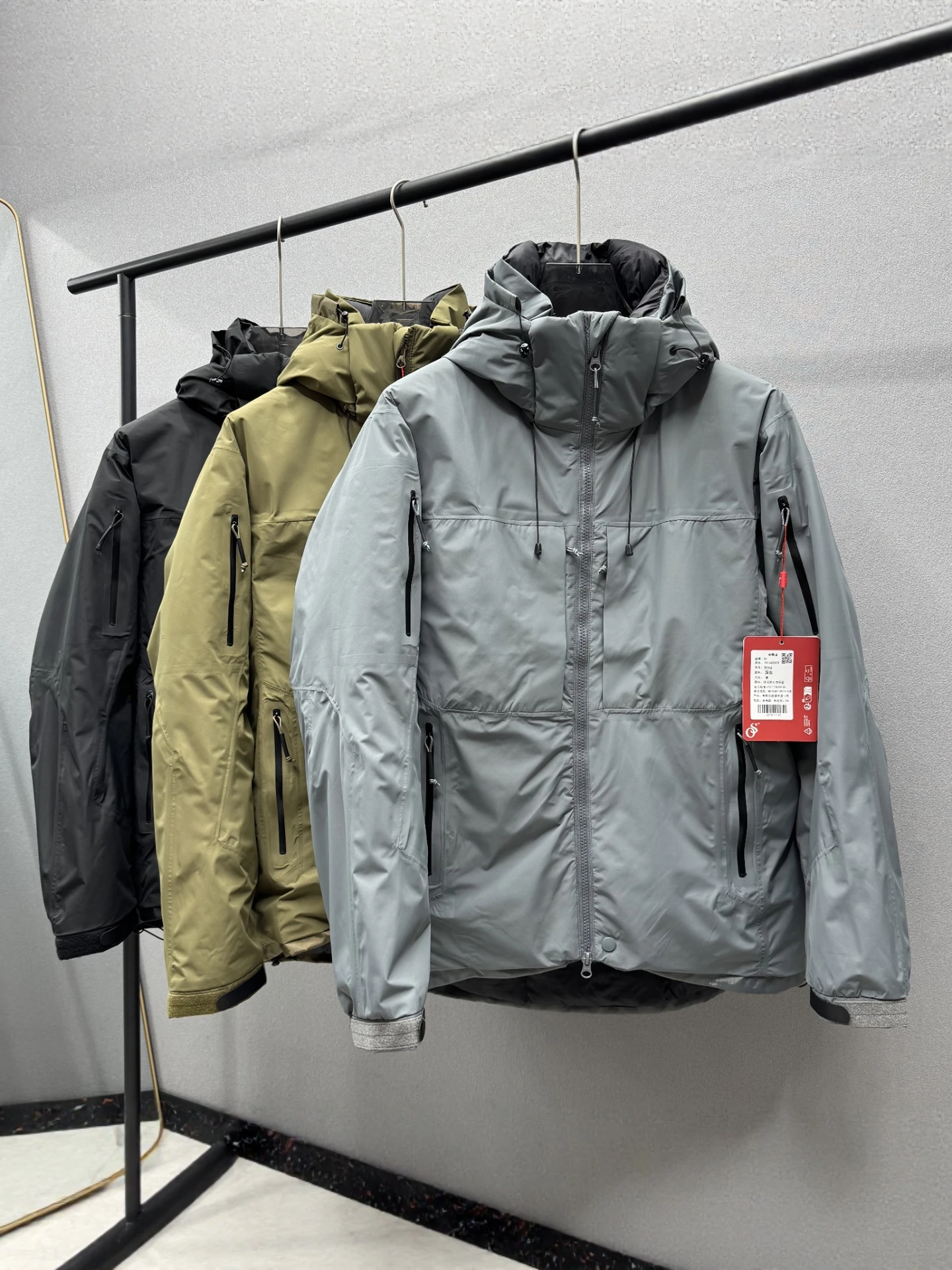 

Men's Outdoor Skiing Commute 90 down Jaet Windproof Waterproof Full Glue Hard ell ex Polyester Fiber Warm Thiened