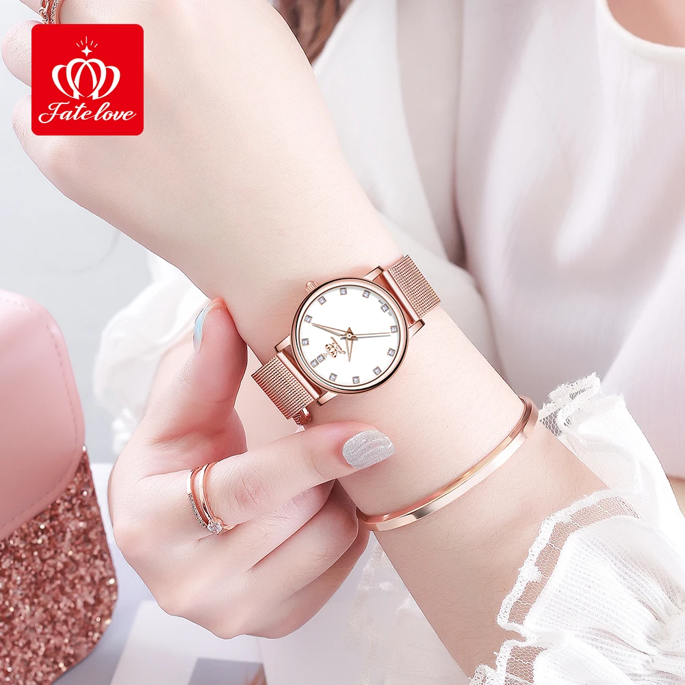 여성용 심플 쿼츠 시계, 페이트 러브 브랜드, 방수 816