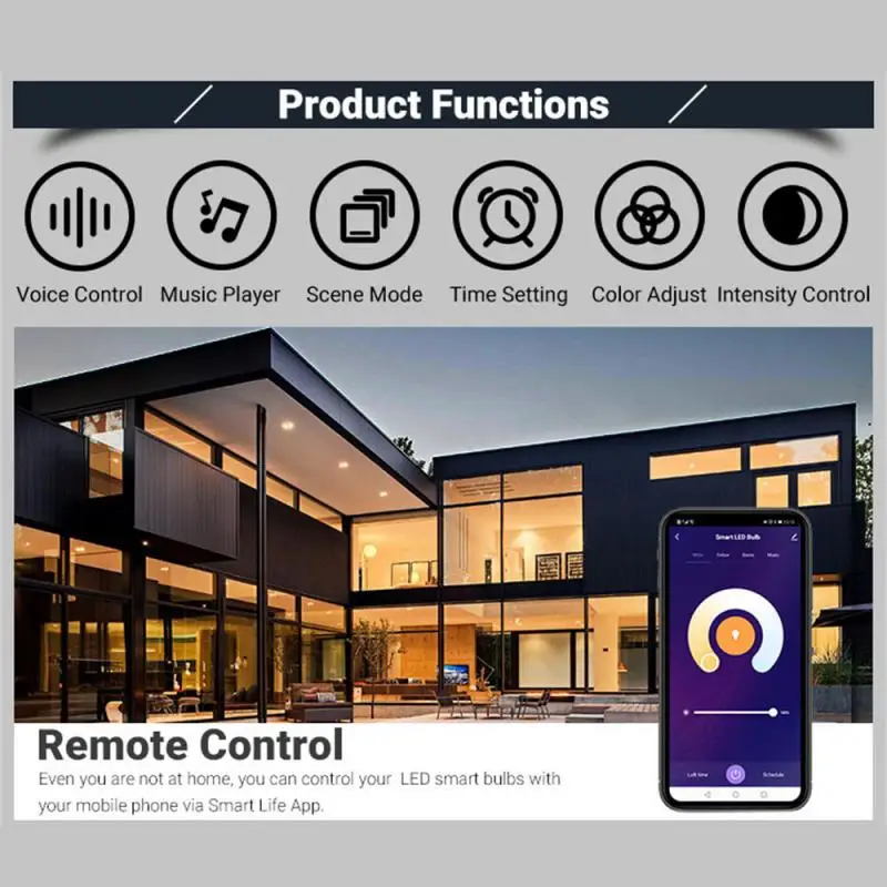 Remote Control Long-lasting Performance Energy-efficient Led Hands-free Voice Control Advanced App Integration Smart Bulb