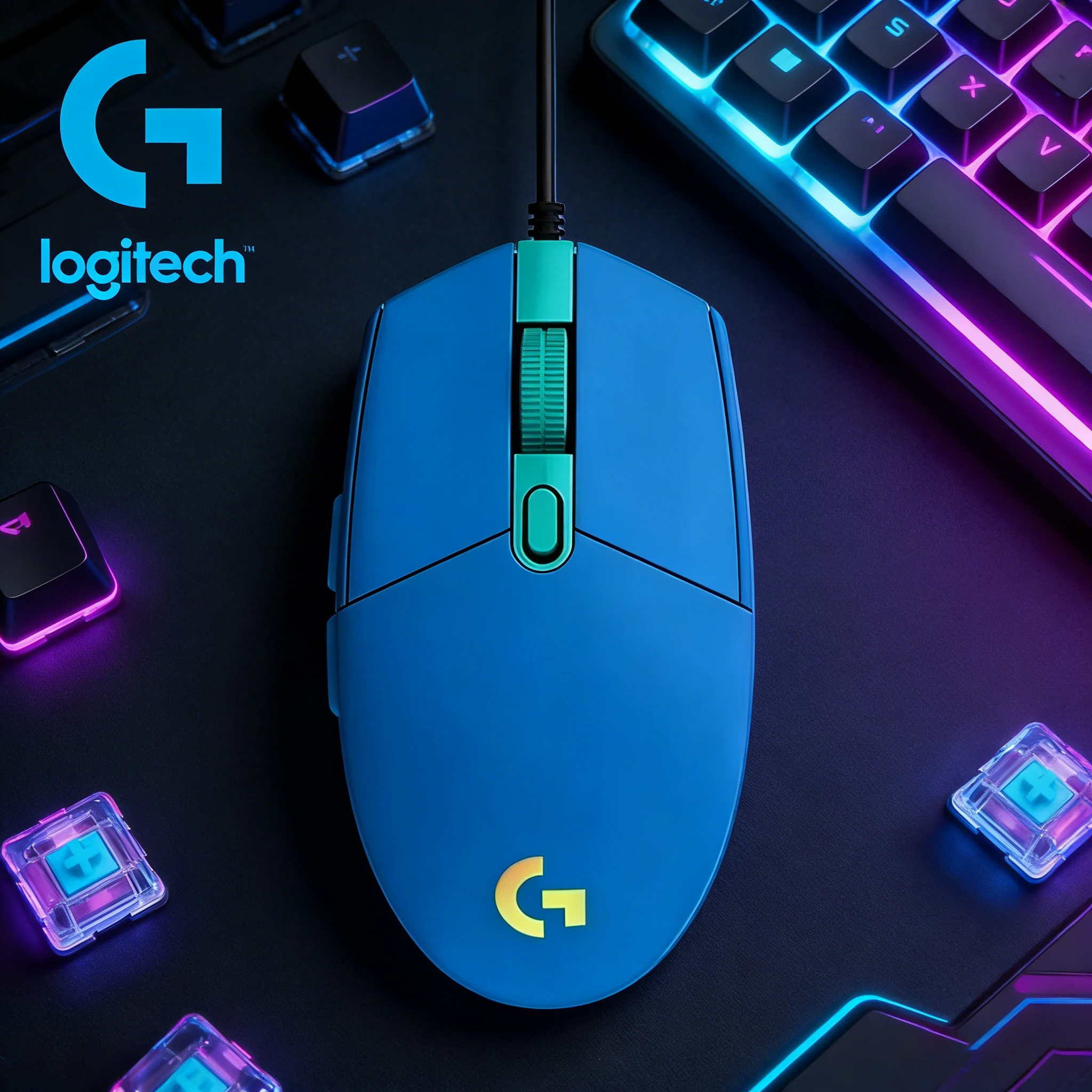 

Logitech G203 Wired Gaming Mouse, RGB Multi-color, suitable for office and competitive gaming, G-series FPS multi-button mouse.