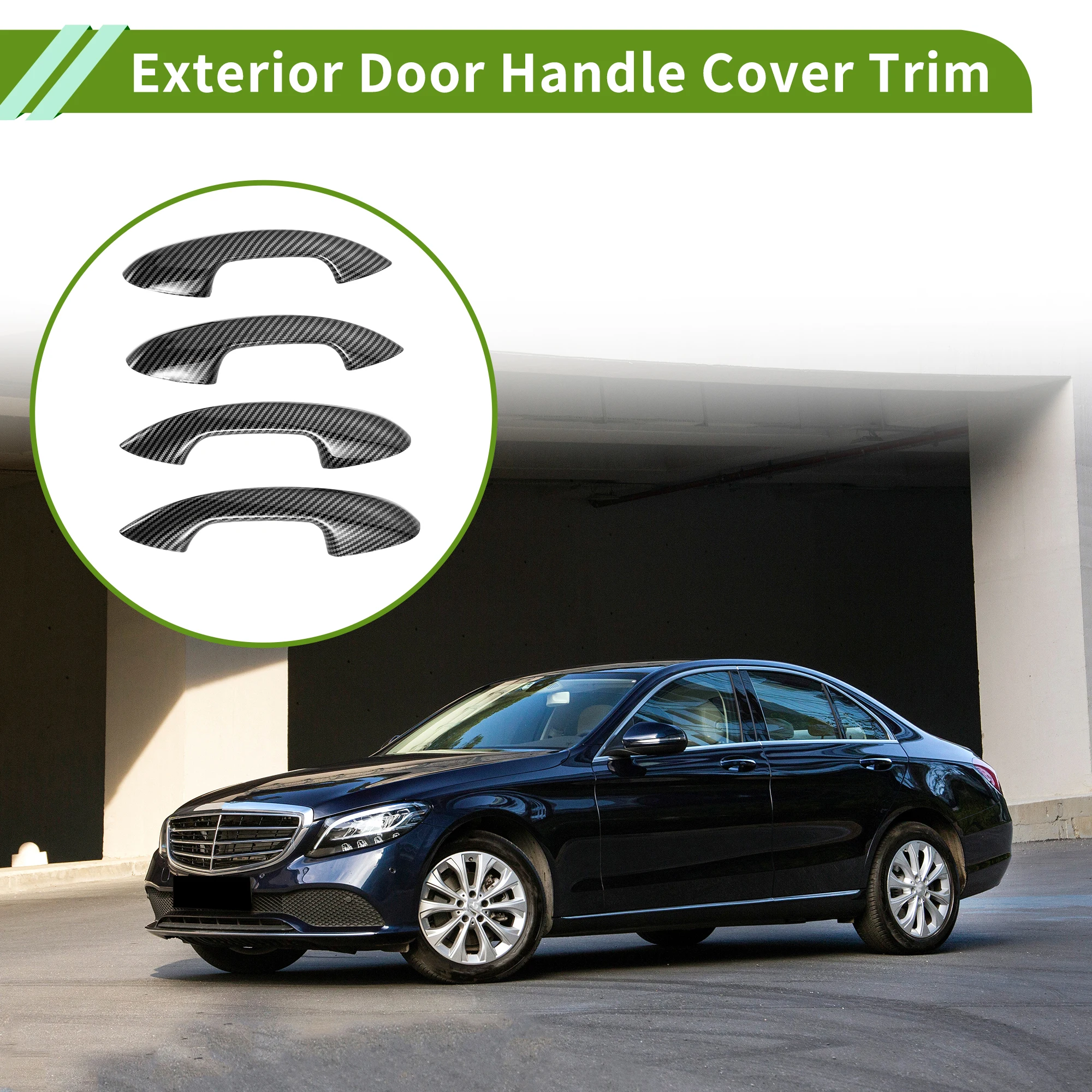 

Накладки на внешние ручки дверей UXCELL для Mercedes-Benz C-класса 2022, обычные, из углеродного волокна, черные, 1 комплект