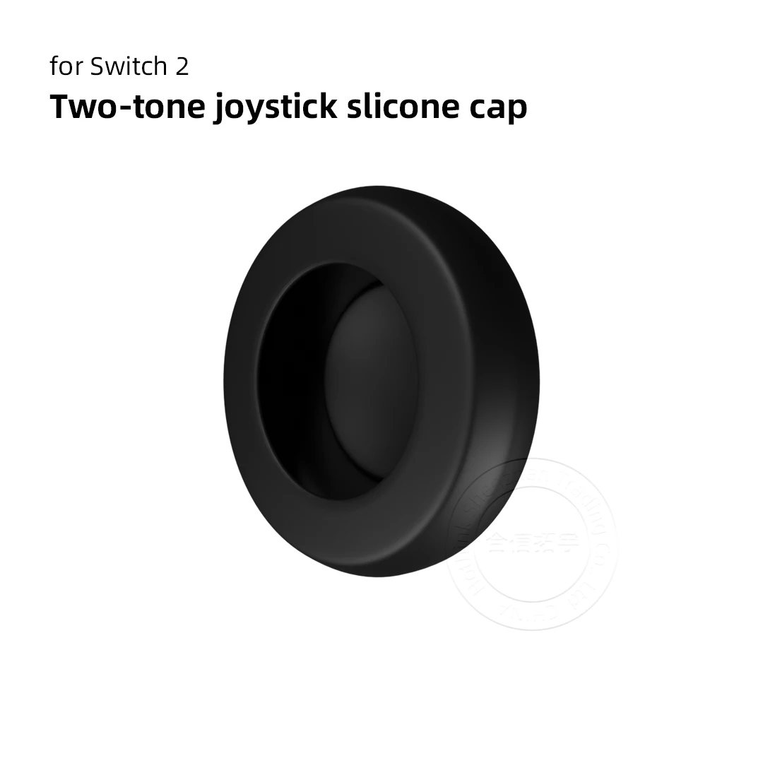 Tapas de Joystick de silicona antideslizantes texturizadas para Switch 2 Base negra + diseño de anillos de Color cubierta de palanca de pulgar para Switch2 Joy-con