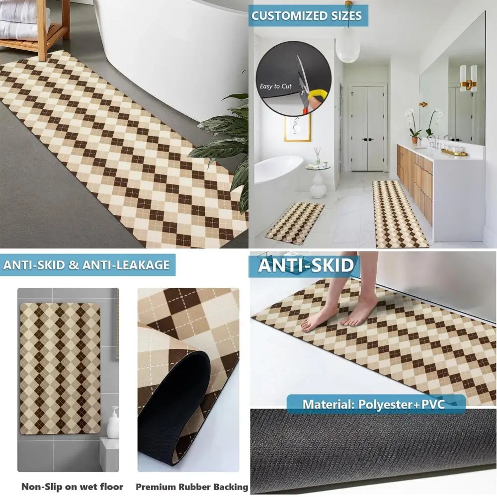 

Резиновые нескользящие тонкие коврики для ванной по индивидуальному заказу — супервпитывающие, быстросохнущие, моющиеся коврики для пола в ванной комнате.