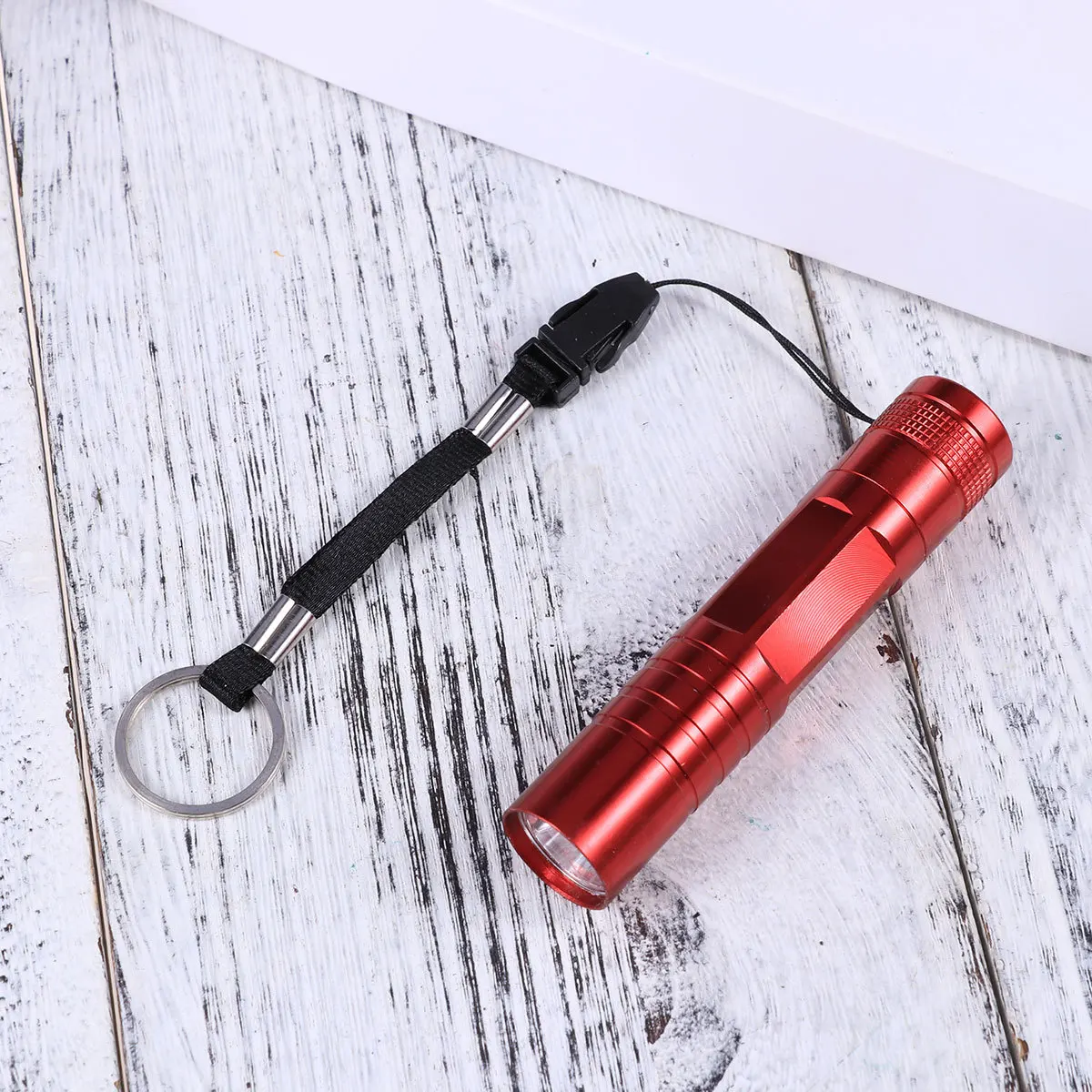 

Mini LED Flashlight Ultra-Bright Waterproof Portable Aluminum Keyring Red 330ft Beam 20hr Light No LED