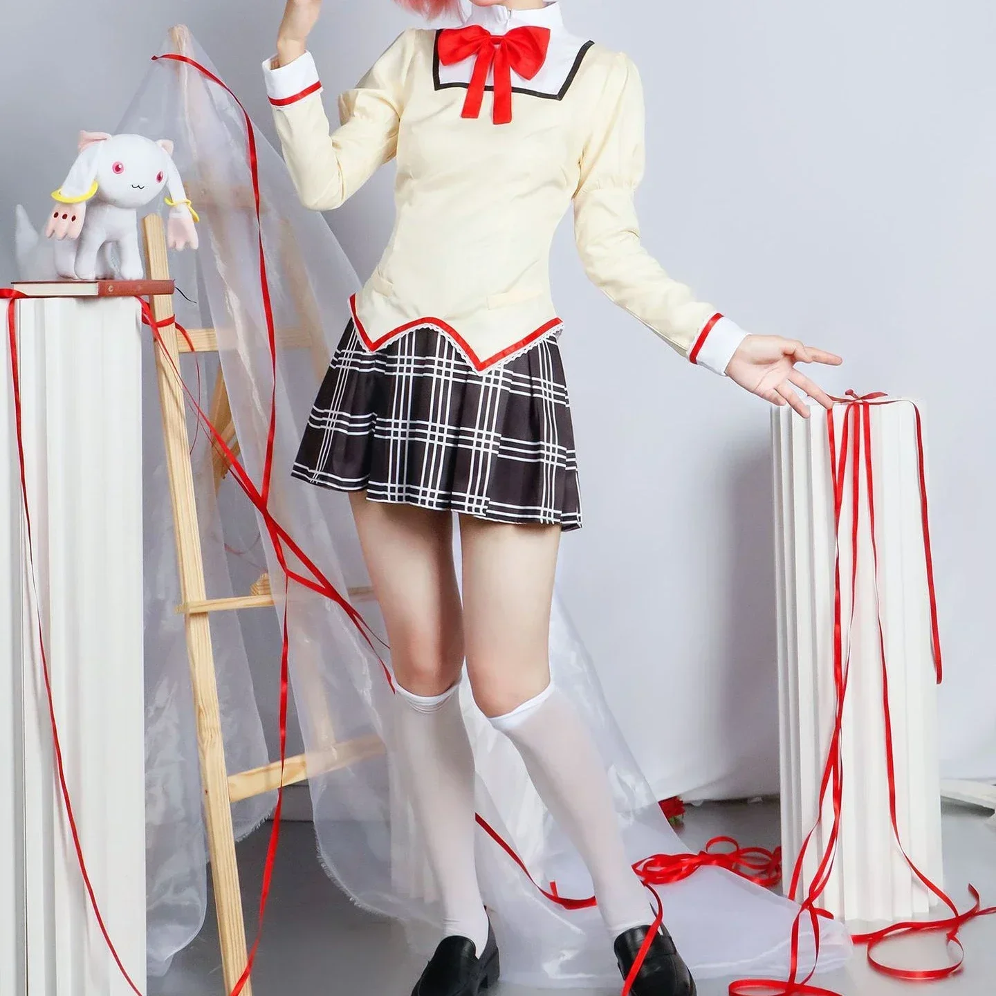 ANIMECC in Stock Puella Magi Madoka Magica Kaname Madoka Akemi Homura Tomoe Mami Miki Sayaka Cosplay Costume School Uniform