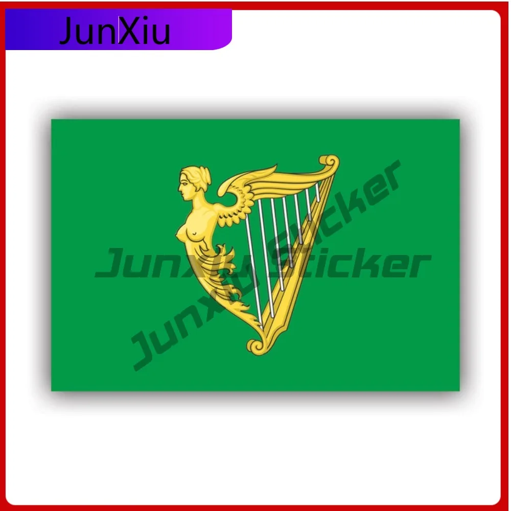 Green Harp Flag Sticker Uv Protected Decals Flag Of The United Irishmen Wolfe Tone Irish Ireland State Flag Patriotic Car
