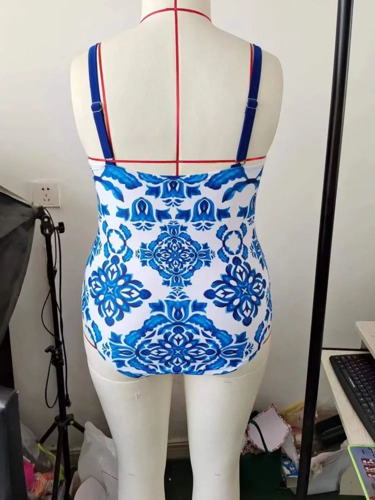 L-4XL Plus Size High Waist Bikini Women's Push Up Large Size Swimsuit Summer Mujer Big Size Tummy Control Swimwear Bikini Sets image 5