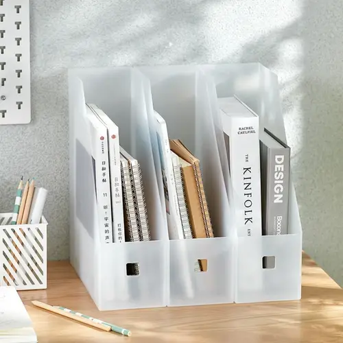 Carpeta de archivos de escritorio, soporte para revistas y libros, organizador de almacenamiento Vertical de papel para documentos, estante