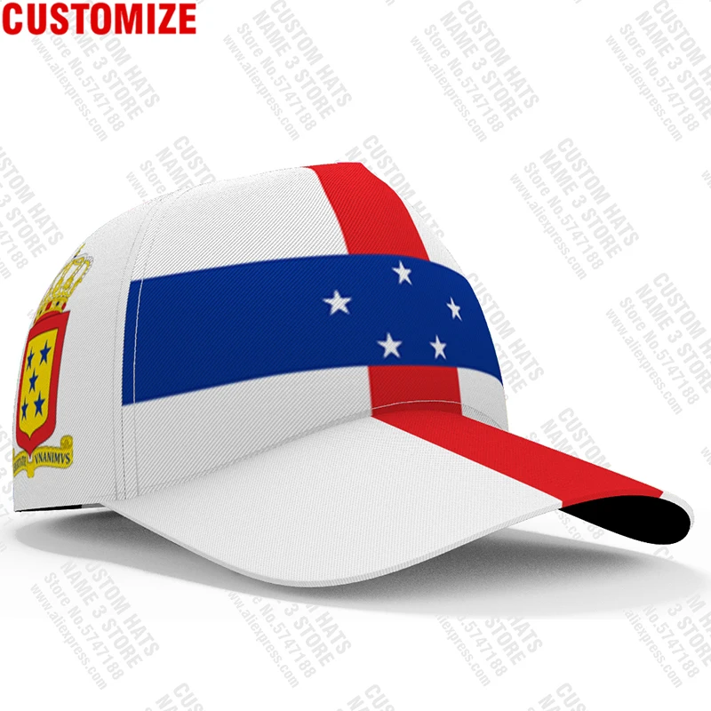 Netherlands Antilles Baseball Cap Custom Made Name Team Logo Hats Country Travel Dutch Nation Holland Flag Photo Headgear