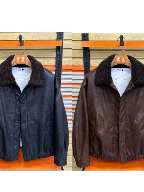 

Утепленная мужская куртка-косуха из искусственной кожи с хлопковой подкладкой, зимняя, на флисе, морозостойкая, модная, Cleanfit, на молнии