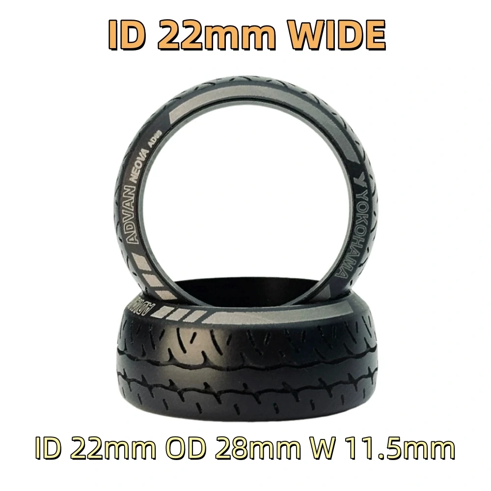 MURC 1/24 22MM AD09 Simulation Drifting Tires 2PCS (ID 22MM/OD 28mm)