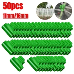 50PCS Greenhouse Clamp Film Row Covers Netting Tunnel Hoop Clips For 11mm 16mm Garden Plants Support Planting Tools