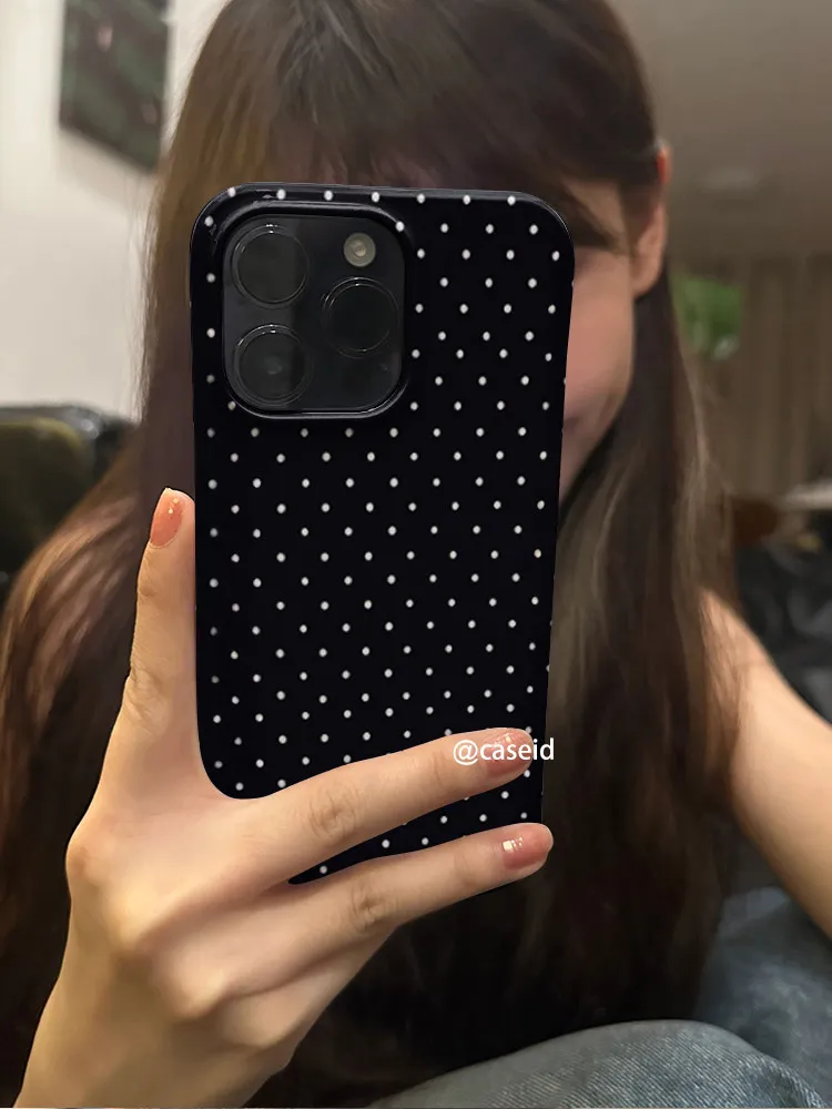 Korean Ins Simple White Wave Point Y2K Phone Case For iPhone Ultra 18 17 Air 16 15 14 13 12 11 Pro Max 7 8 Plus XR XS MAX Cover