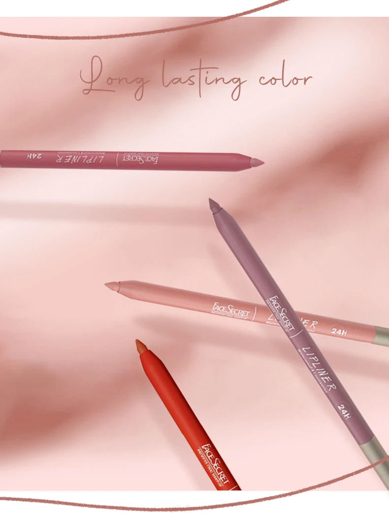 Face Secret 12 Farben Lipliner, Wasserfest Langanhaltend, Samt-Matt Mehrfarbiger Korrektur-Lippenstift Lippenvergrößernder Kosmetikstift – Detail 5