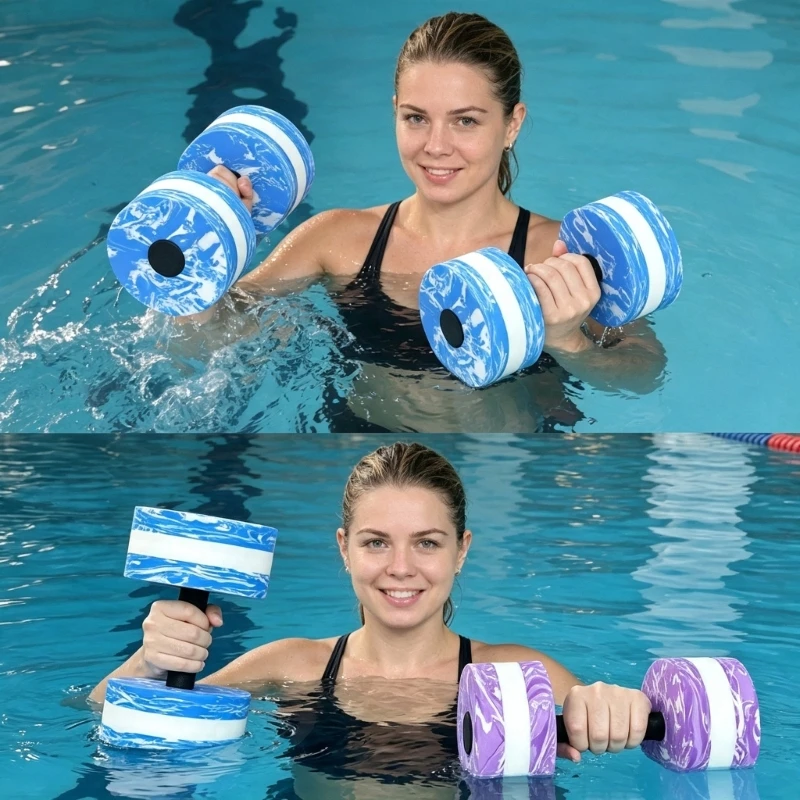 Aquas Fitness Dumbbells for Low-Impact Pool Workouts, Soft Foam Water Weights for Water Resistance Exercise Training Daily 24BD