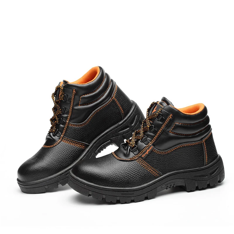 Men Leather Safety Shoes Steel Toe Puncture-proof Indestructible Shoes Work Boots Construction Work Protective Shoes G210