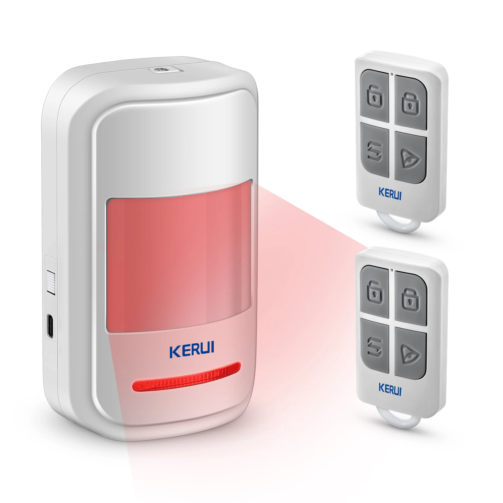 KERUI HW19 PIR Bewegingssensor Detector Alarm met Alarmgeluid / Deurbel Ring Afstandsbediening om SOS te schapen/uitschakelen voor oudere kinderen