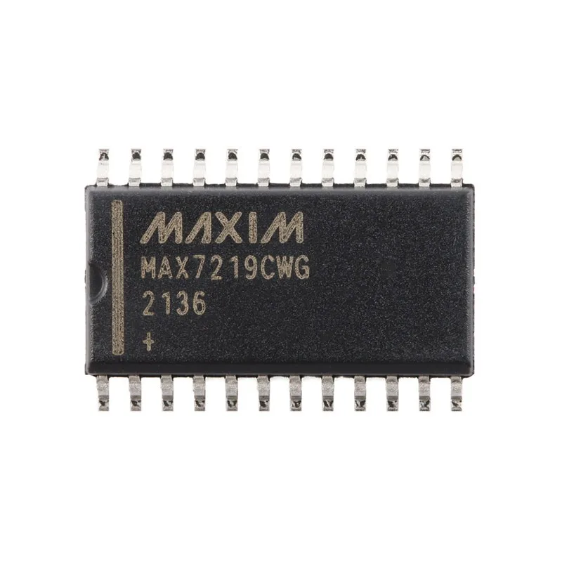 1 pcs MAX7219CWG+T SOIC-24 Serial LED Display Driver IC, for 7-segment LED Tube and LED Matrix Module Assembly & Repair