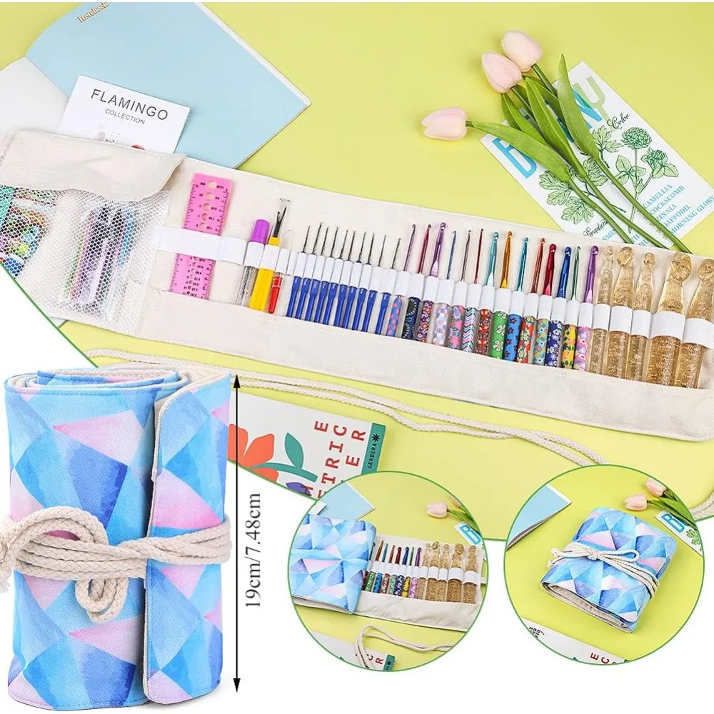 Crochet Hook Set Crochet Kit for Beginners Knitting Needles with Ergonomic Handles for Arthritic Hands Christmas Gifts for Women
