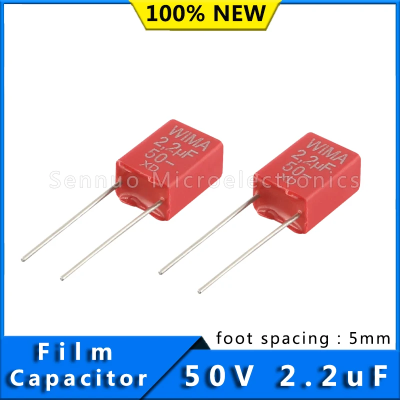 

5/10 шт. новый немецкий пленочный конденсатор WIMA MKS2 50 В 2,2 мкФ 50 В 225 шаг 5 мм аудио бесконечный конденсатор MKS2B 042201 Ф00КССД
