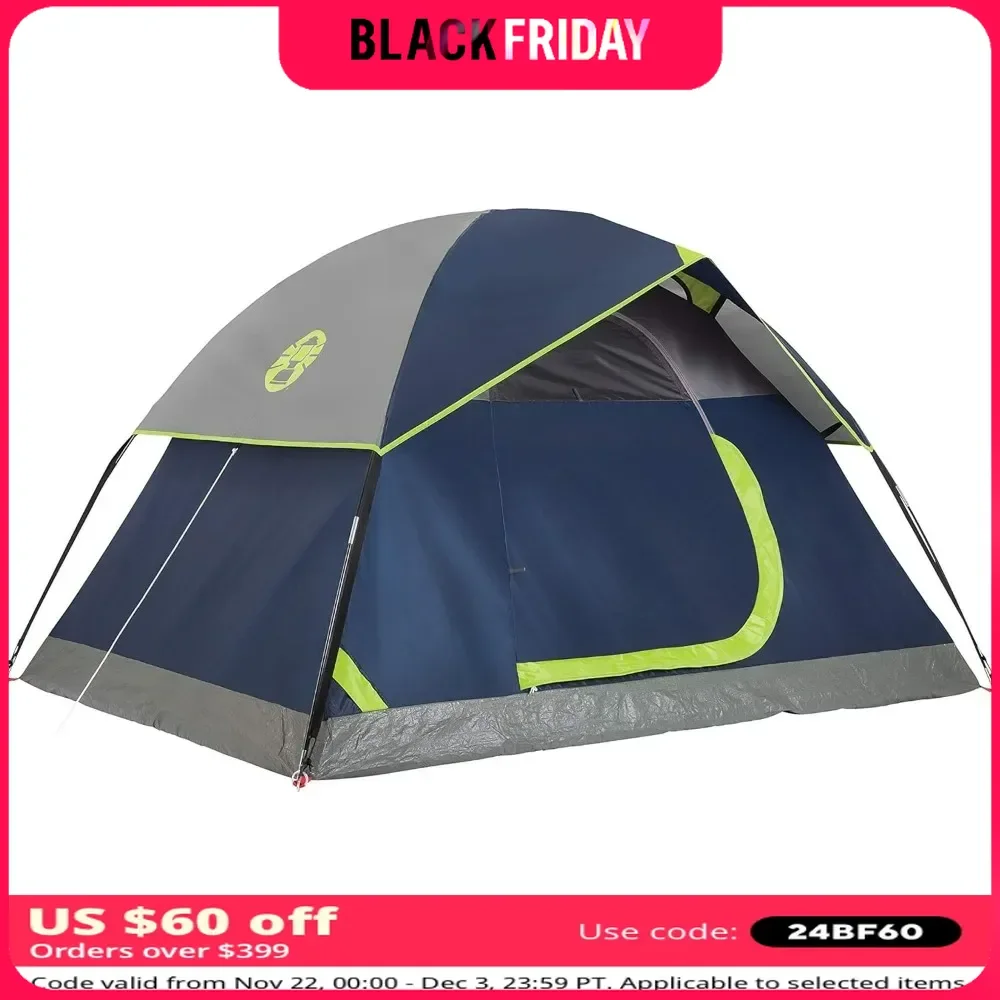 Camping Tent, 2/3/4/6 Person Dome Tent with Snag-Free Poles for Easy Setup in Under 10 Mins, Included Rainfly Blocks Wind & Rain