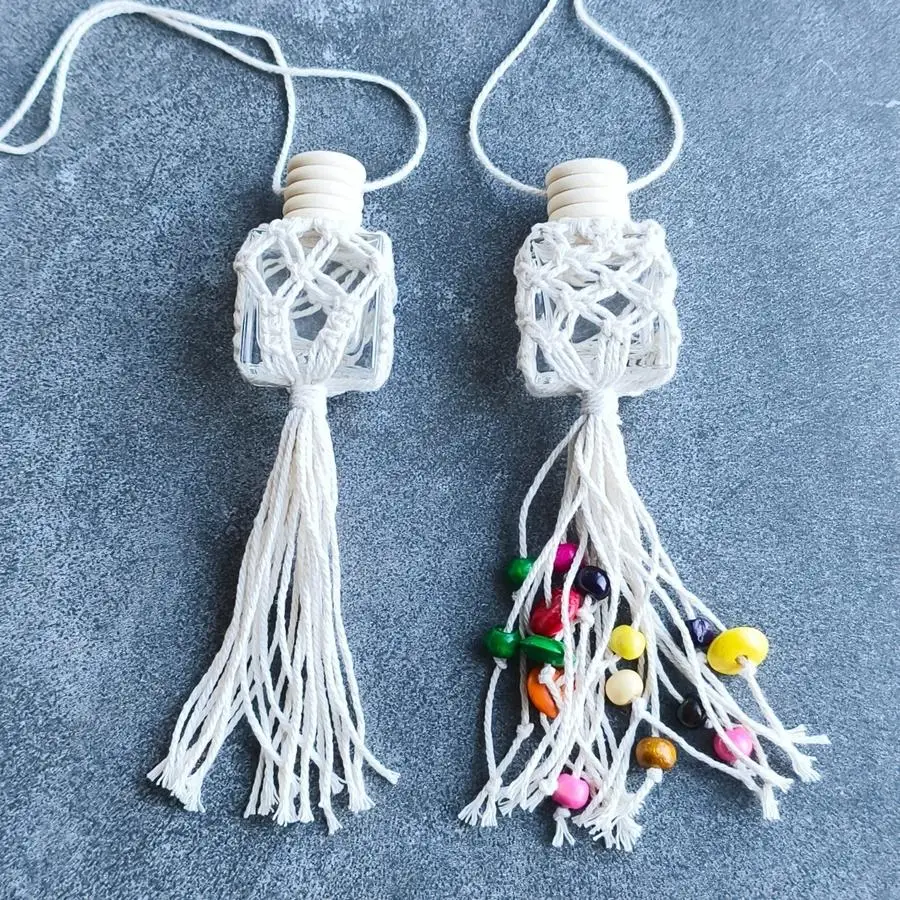 1/5/10/20/50/100pcs Handcrafted Bohemian-Style Perfume Bottle Pendant - a Unique Car Decoration And Home Decor Item - Refillable