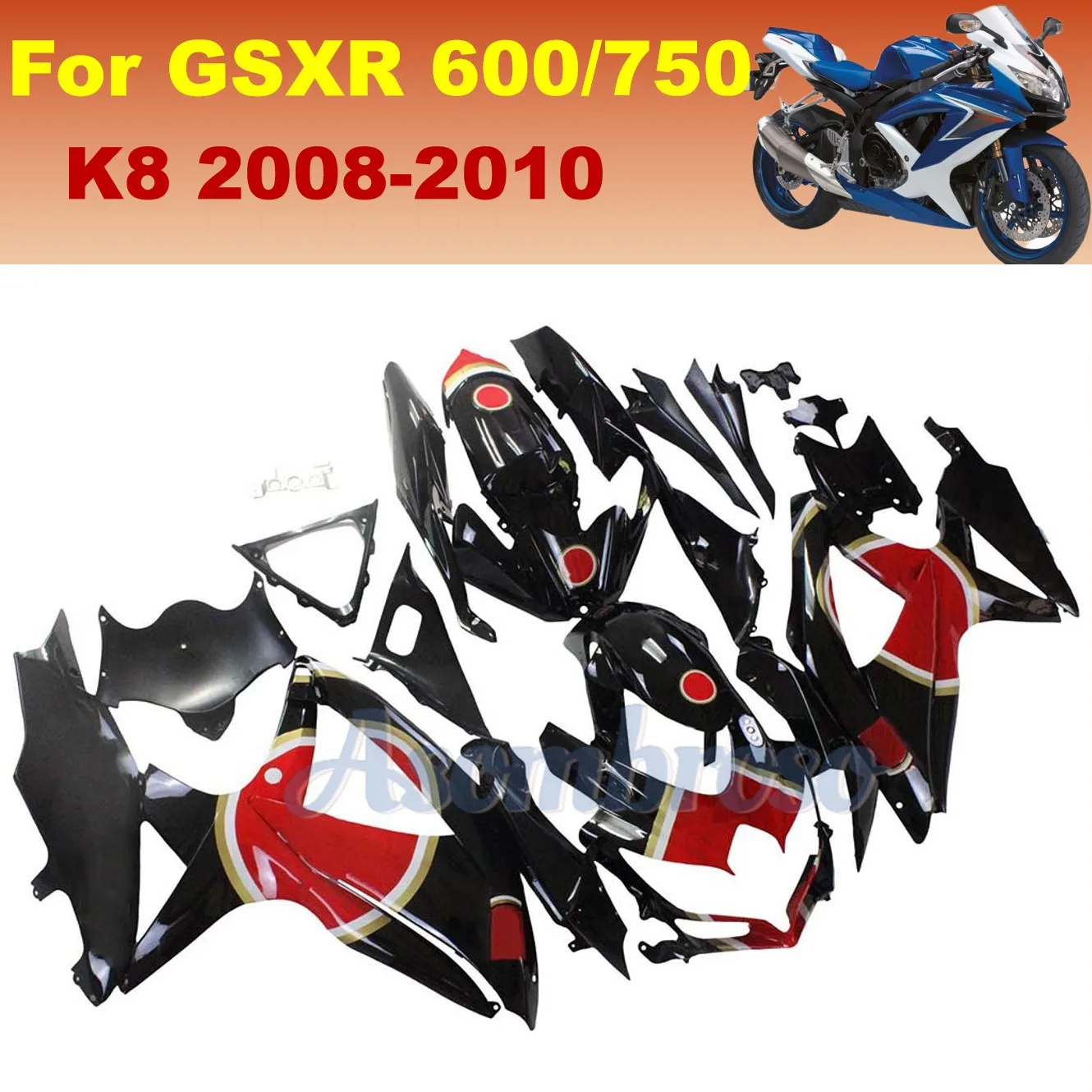 

Motorcycle Aftermarket Part Fairings For SUZUKI GSX-R600 GSXR 600 K8 GSXR750 Plastic Body Guard Cowl